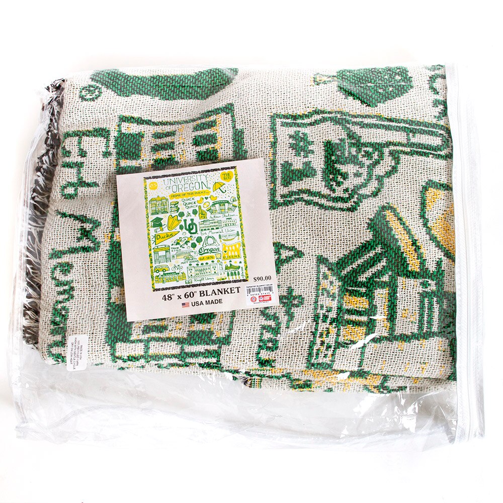 University of Oregon logos, Julia Gash design, Neil, Tapestry, Blanket